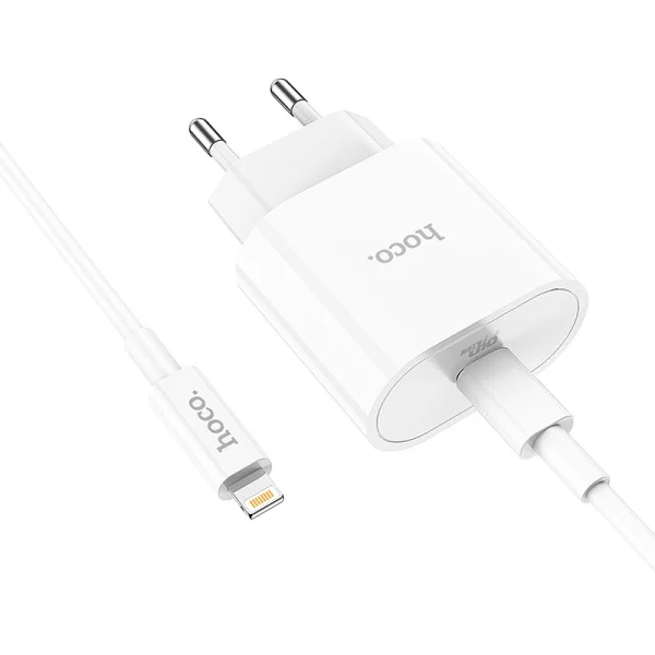 Incarcator de retea Hoco C94A Metro (PD20W) + Cablu Type-C to Lightning  [White]